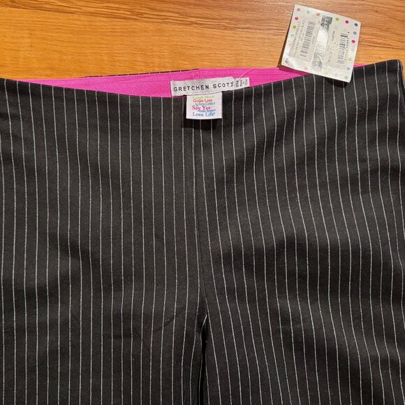 GRETCHEN SCOTT Pull on Pant Bantau in Black Pin Stripe ~ Size XL ~ NEW - Picture 2 of 5